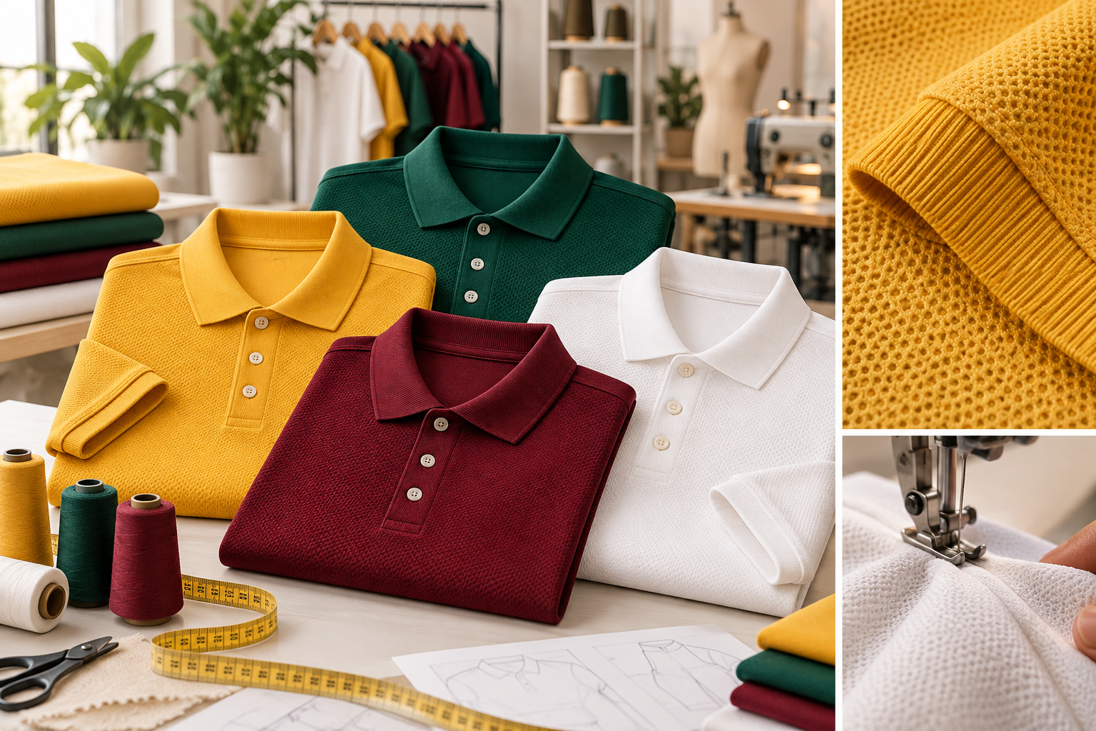 220 GSM Cotton Honeycomb Polos