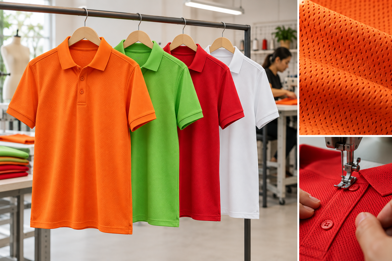 100% Polyester Cool-Mesh Polos